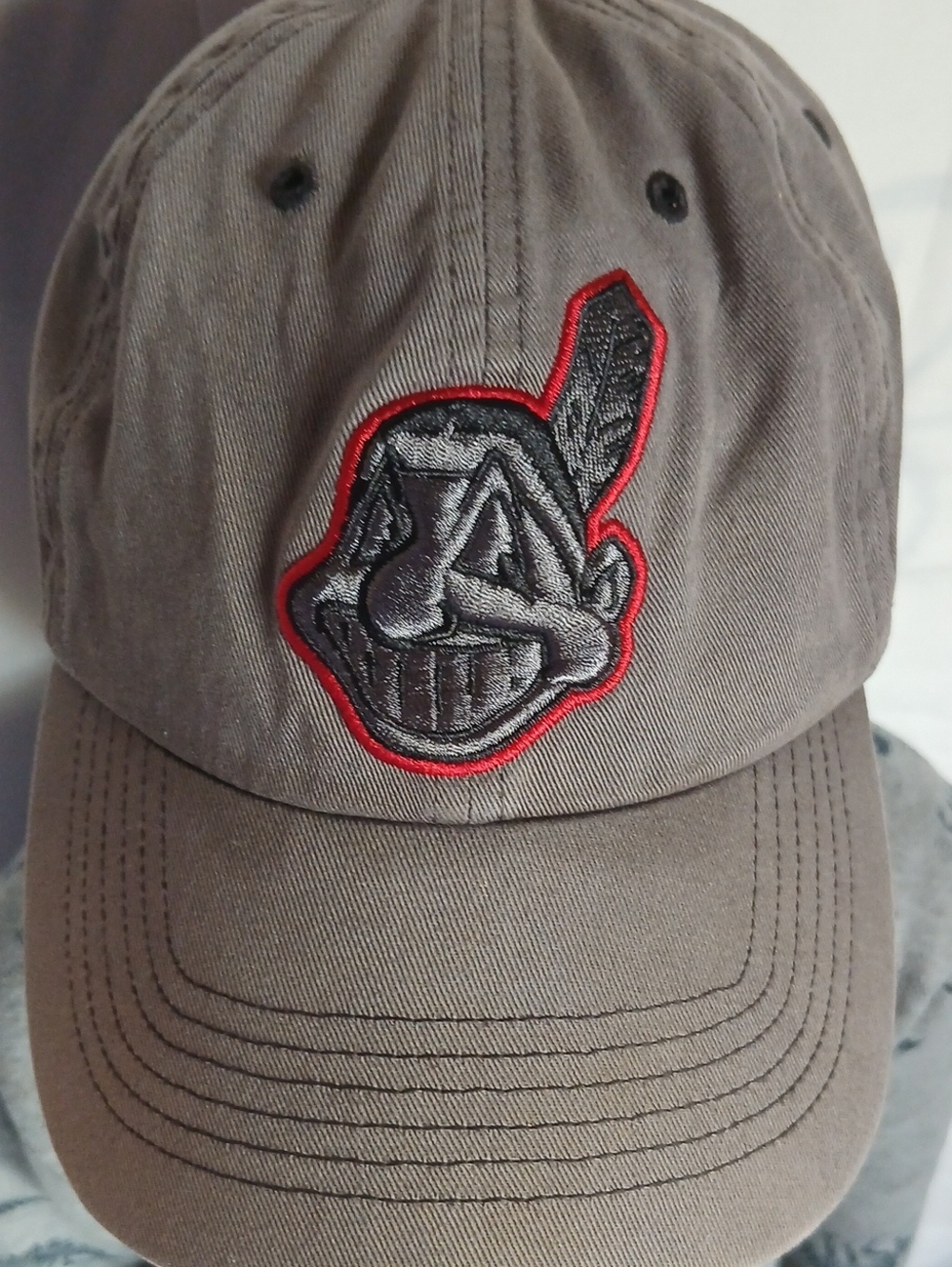 💪47 Brand Cleveland Indians Gray Red Baseball Cap Size M (7 1/4)